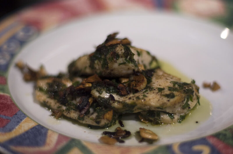 Catalan chicken or pollo al ajillo